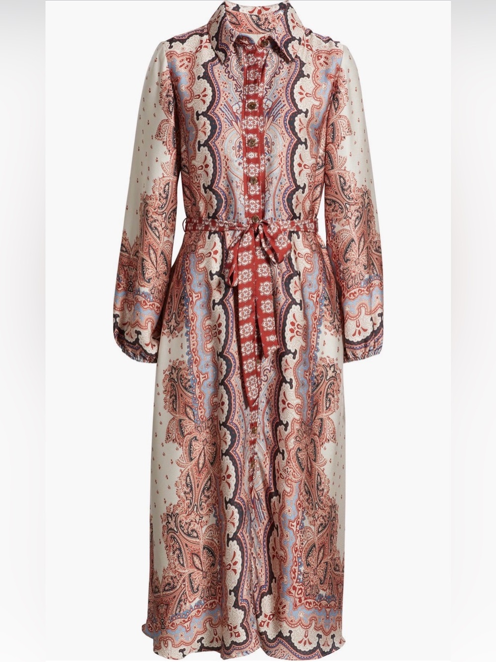 Julia Jordan
Mixed Paisley Long Sleeve
Midi Shirtdress